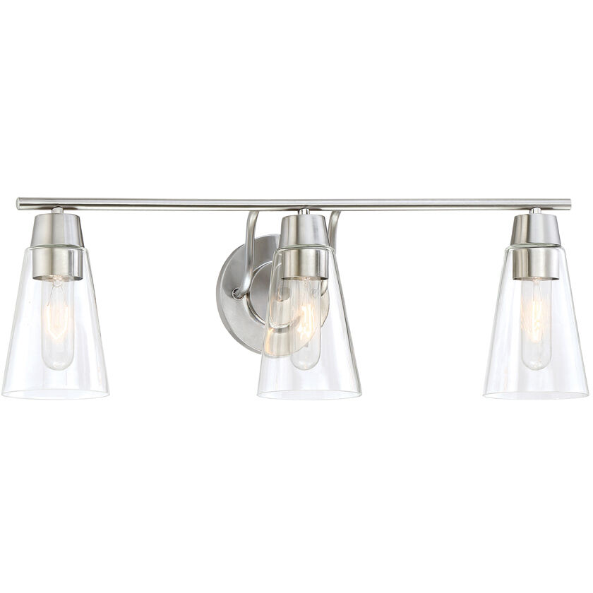 Echo 3 Light 24.63 inch Satin Platinum Bath Bar Wall Light