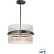 Chimes LED 23.75 inch Black and Satin Nickel and Satin Brass Single Pendant Ceiling Light in Black and Satin Brass and Satin Nickel