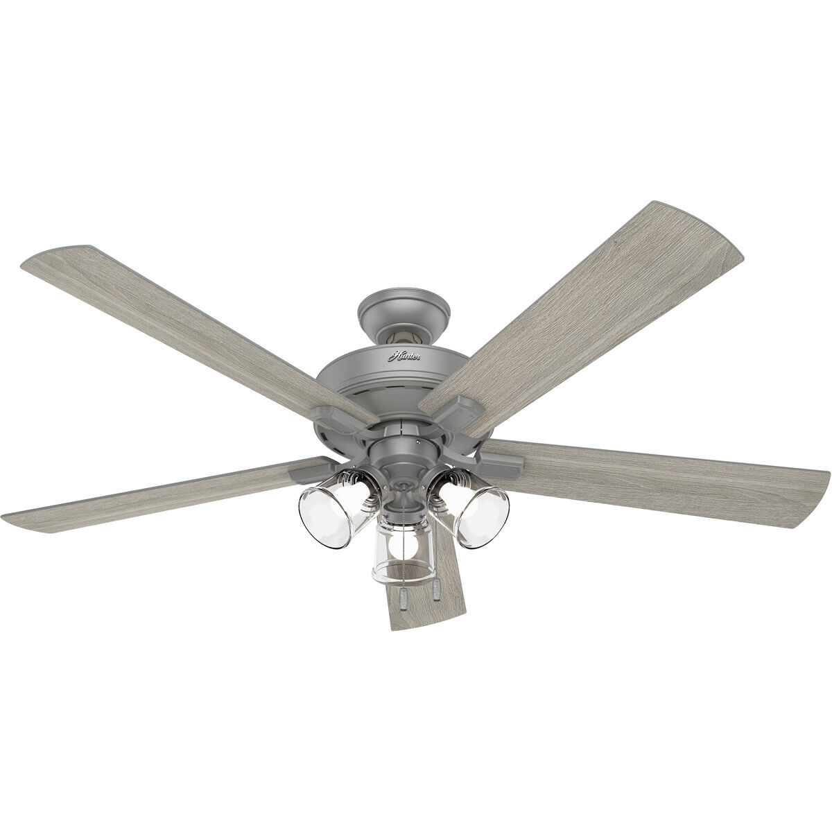 Crestfield 60 inch Matte Silver with Light Gray Oak Blades Ceiling Fan