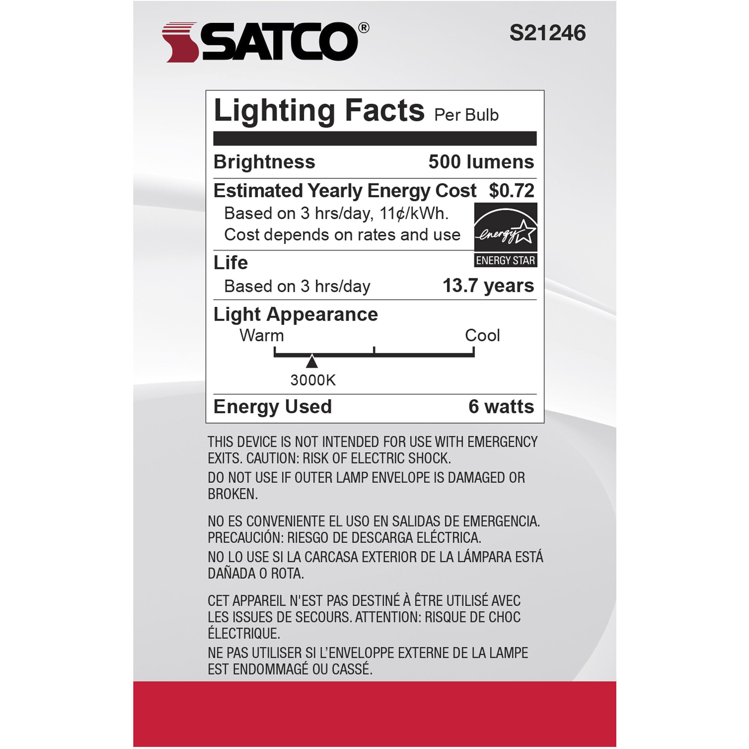 Lumos LED Medium Medium 6.00 watt 3000K LED Filament