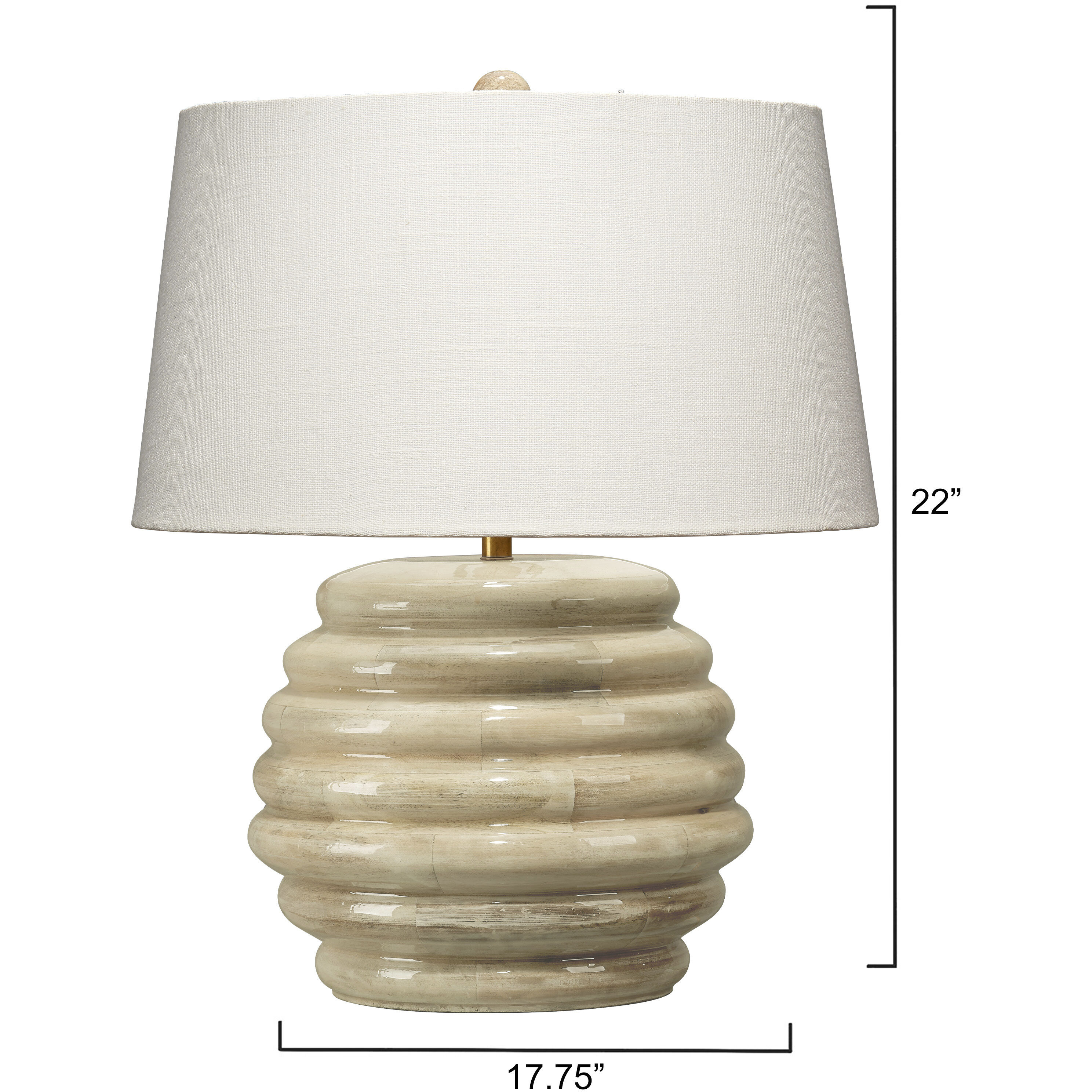 Soroban 22 inch Lacquered Wood Table Lamp Portable Light