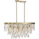 Livorno 8 Light 36 inch Noble Brass Linear Chandelier Ceiling Light, Oval