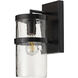 Chamberlain 1 Light 13 inch Dark Bronze Outdoor Wall Mount in Textured Clear