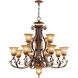 Villa Verona 13 Light 40 inch Verona Bronze with Aged Gold Leaf Accents Chandelier Ceiling Light