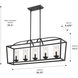 Mercer Island Light Ceiling Light in Seeded Glass, Matte Black/Matte Black