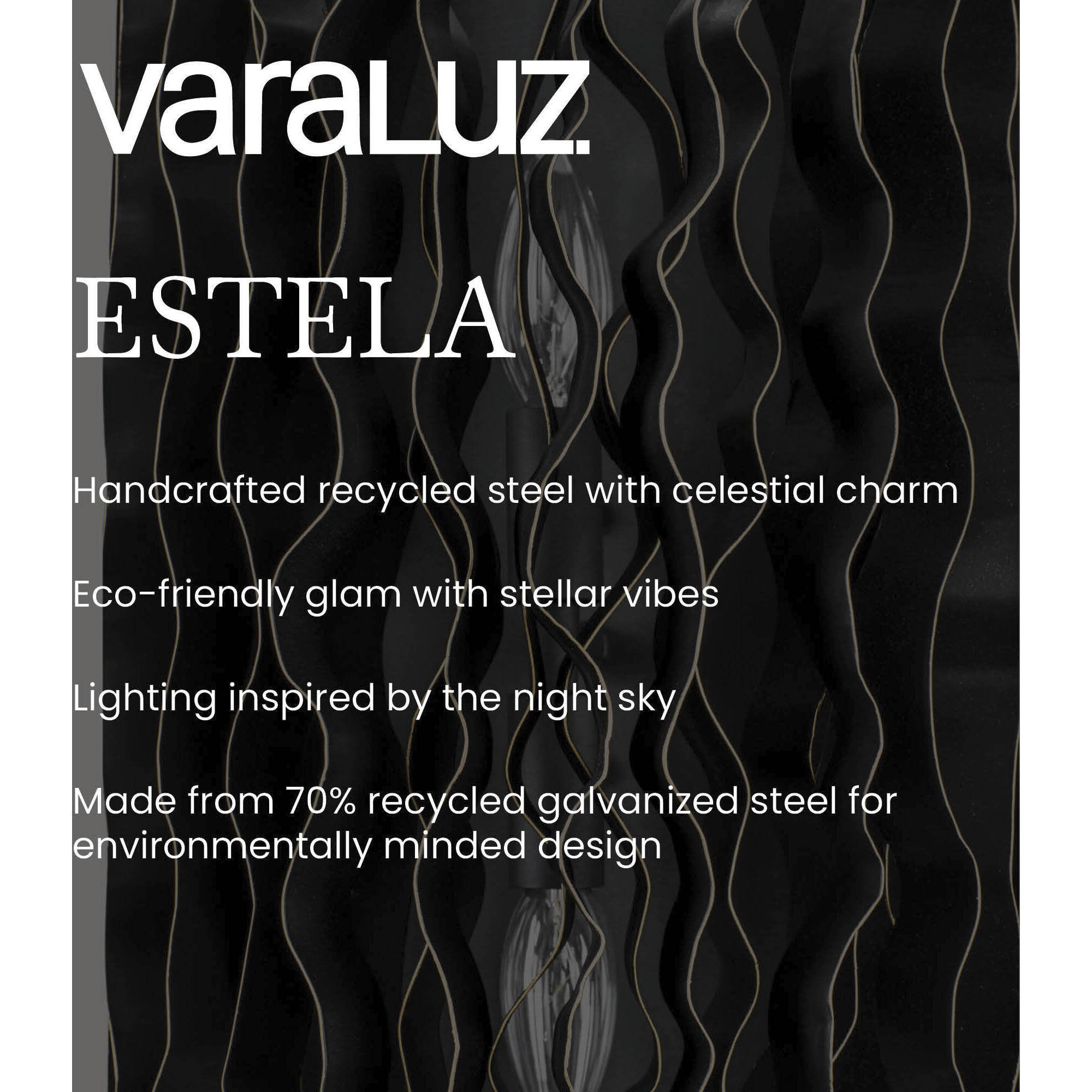 Estela 2 Light 10 inch Matte Black and French Gold Wall Sconce Wall Light, Smithsonian Collaboration