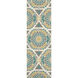 Kaleidoscope 96 X 30 inch Olive, Teal, Beige, Cream Rug