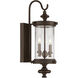 Palmer Outdoor Wall Lantern, 12 1/4" and 5" wide for back plate.......center of the mount to the top of the scroll is 13"