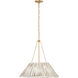 Marie Flanigan CORINNE LED 24.25 inch Soft Brass Wrapped Hanging Shade Ceiling Light in White Wicker