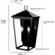 Munger 2 Light 19.75 inch Powder Coated Black Outdoor Wall Sconce
