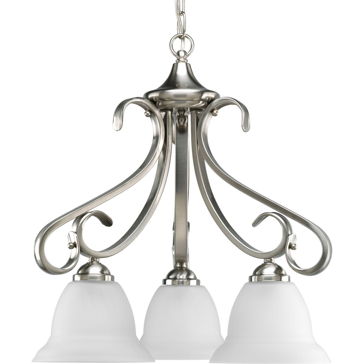 Torino 3 Light 19.13 inch Brushed Nickel Chandelier Ceiling Light