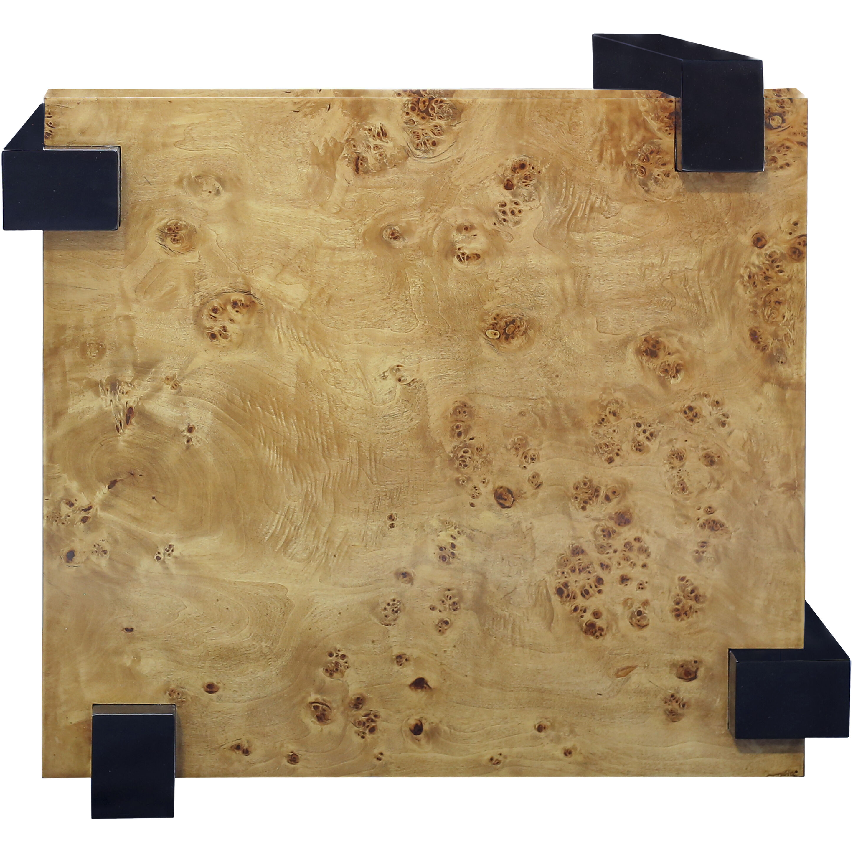 Bromo 26 X 24 inch Natural Burl with Black Accent Table