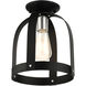 Stoneridge 1 Light 9 inch Textured Black Petite Semi Flush Ceiling Light