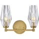 Ana 2 Light 13.75 inch Heritage Brass Vanity Light Wall Light