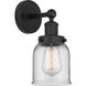 Bell 1 Light 6.5 inch Matte Black Sconce Wall Light