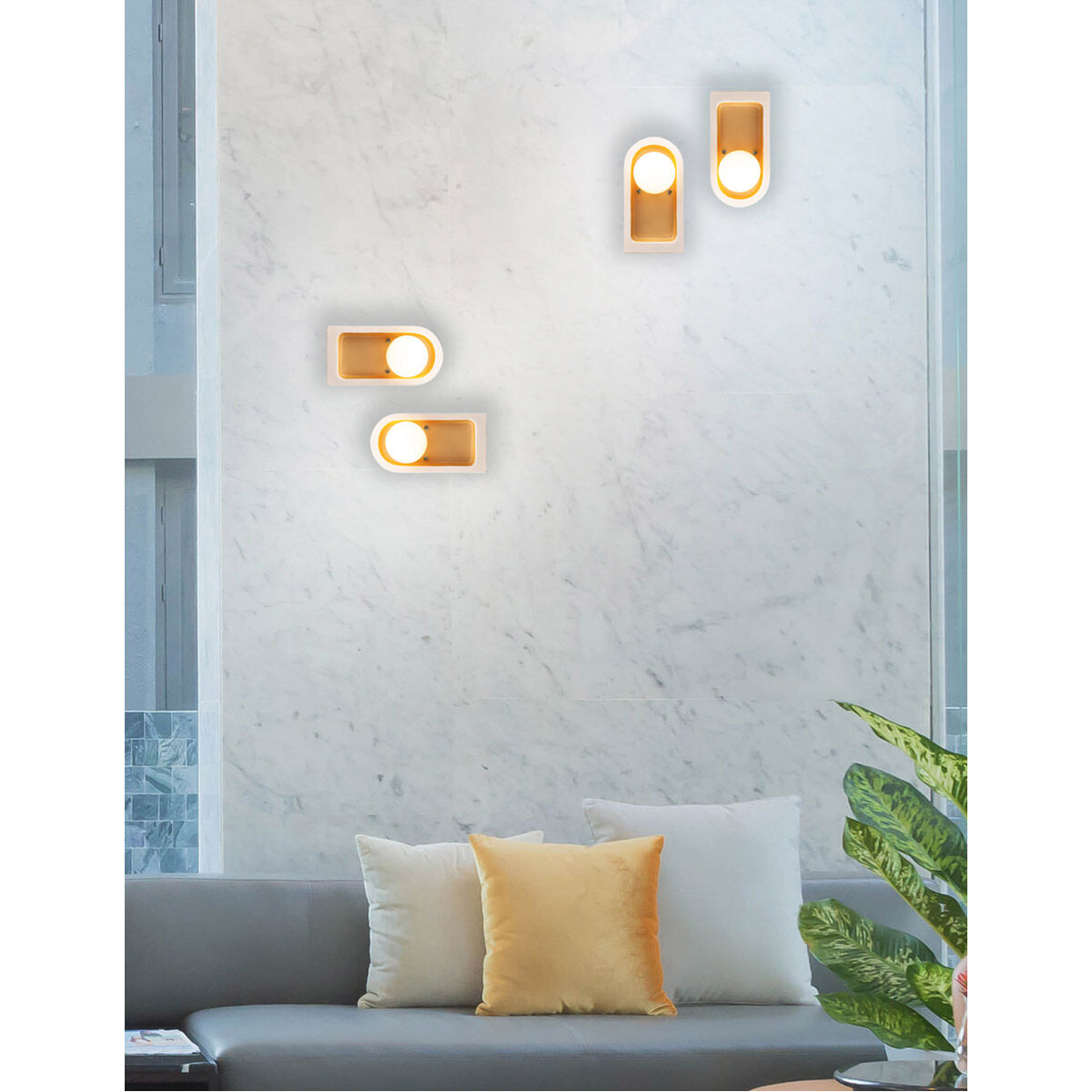 Ambiance Collection 1 Light 4.75 inch Matte White with Champagne Gold Wall Sconce Wall Light