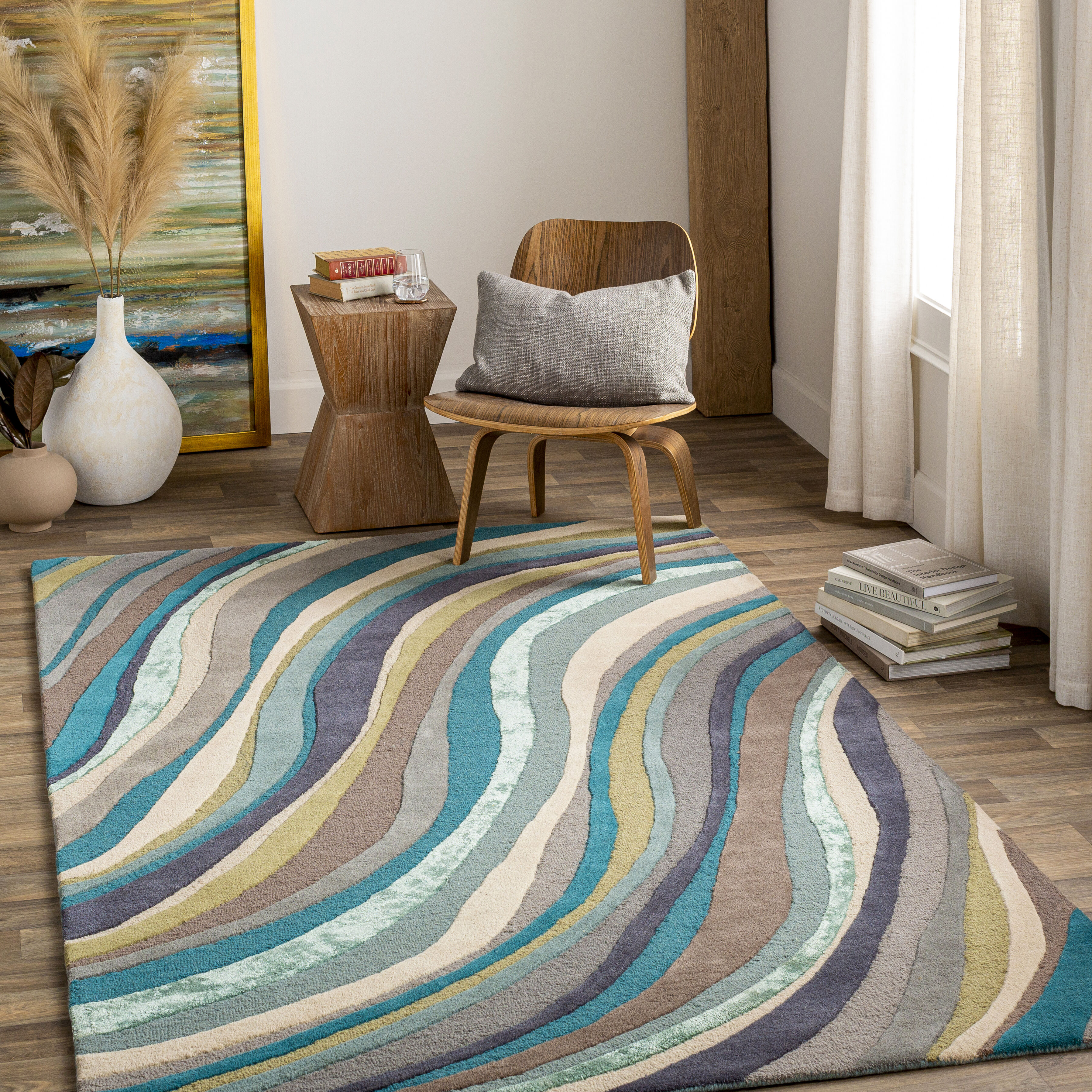 Olean 96 X 24 inch Blue Rug, Runner