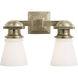 Chapman & Myers Ny Subway 2 Light 14 inch Antique Nickel Double Bath Light Wall Light