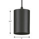 CYL RNDS 1 Light 5 inch Black Outdoor Pendant