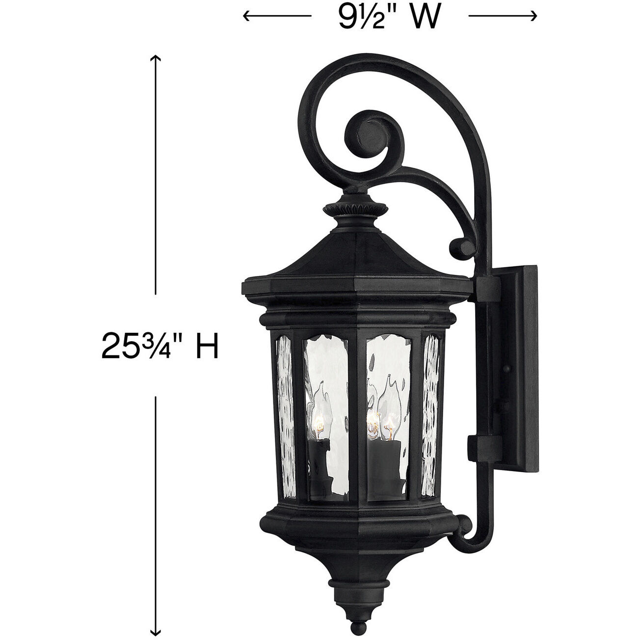 Estate Series Raley Outdoor Wall Mount Lantern in Museum Black, Non-LED, Medium