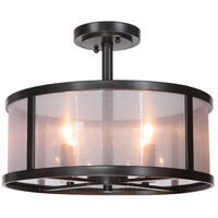 Danbury 4 Light 18 inch Matte Black Semi Flush Ceiling Light