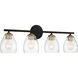 Winsley 4 Light 30 inch Coal And Stained Brass Bath Light Wall Light