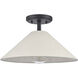 Rydell 1 Light 14 inch Matte Black Semi Flush Mount Ceiling Light