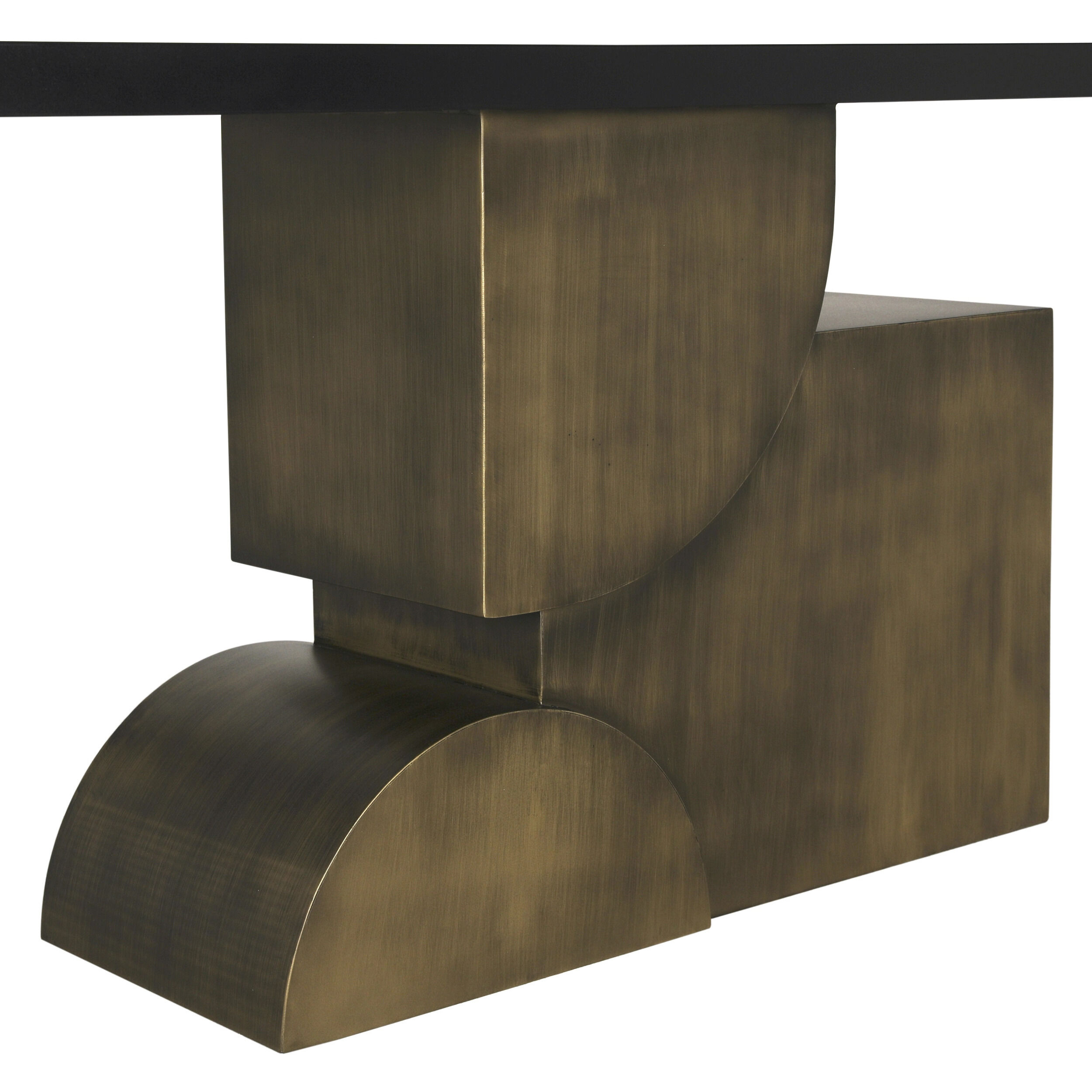 Couture 60 X 18 inch Matte Black and Aged Brass Console