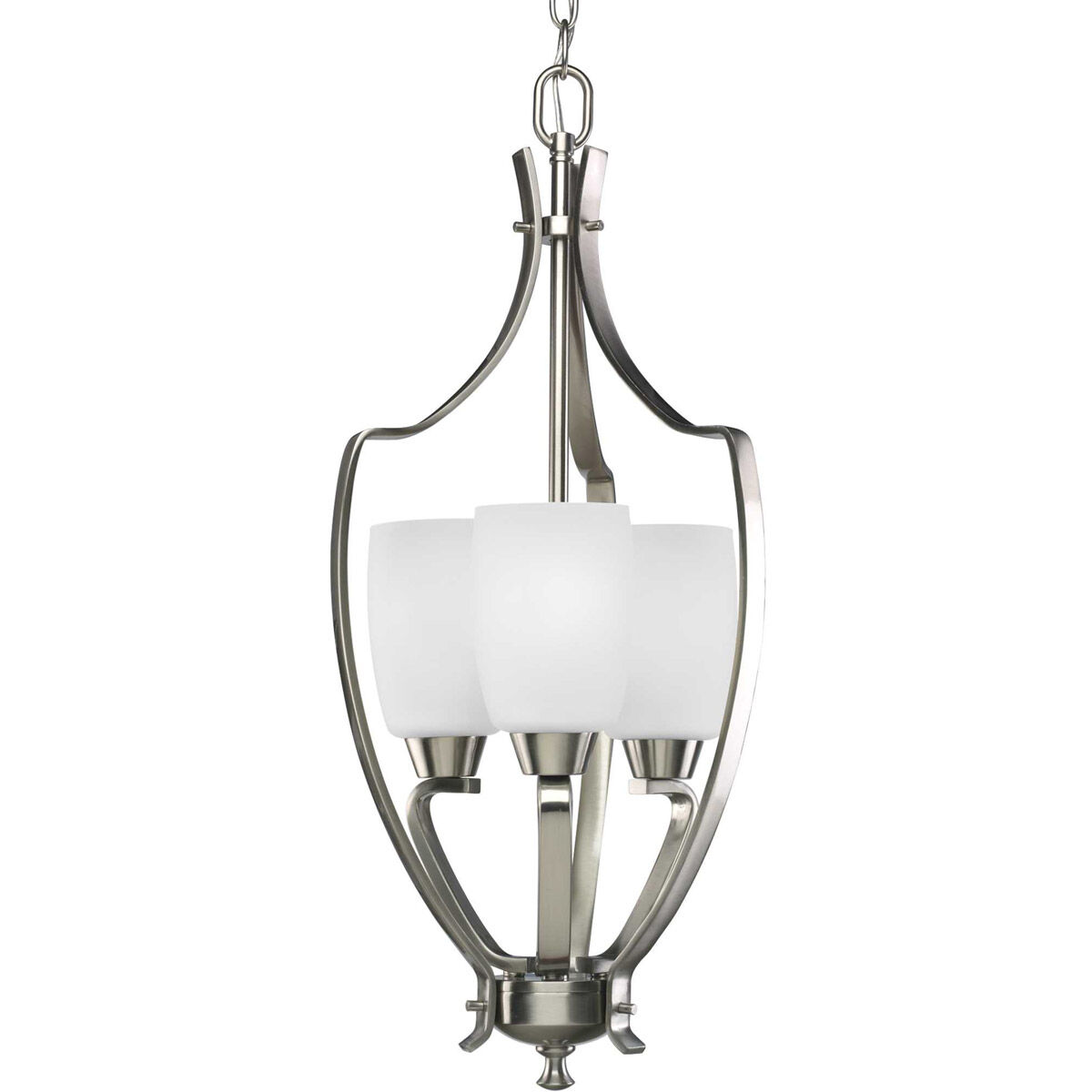 Anna 3 Light 12 inch Brushed Nickel Foyer Pendant Ceiling Light