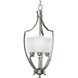 Anna 3 Light 12 inch Brushed Nickel Foyer Pendant Ceiling Light