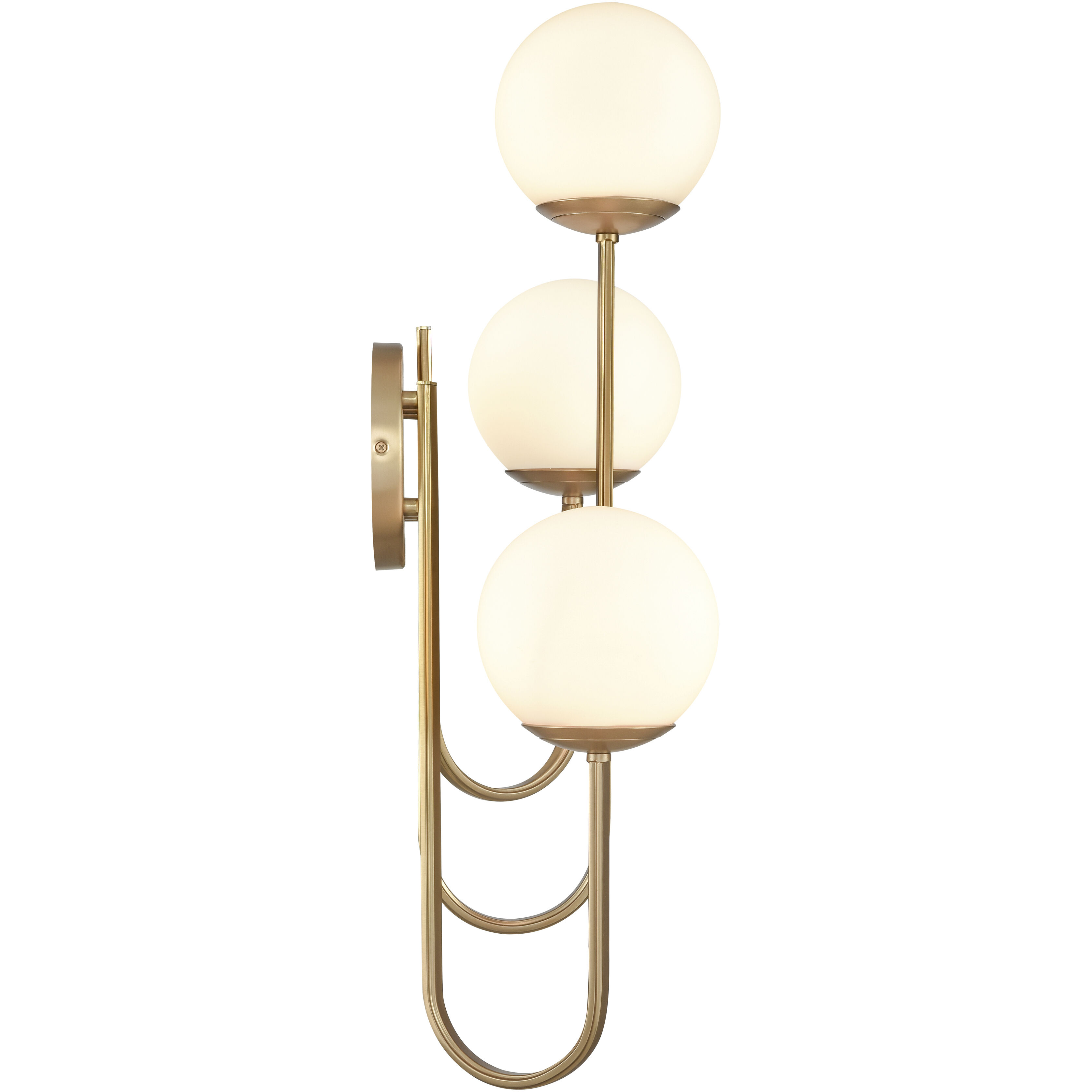 Caroline 3 Light 13.25 inch Brushed Gold Sconce Wall Light, Left