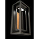 Dorne LED 14 inch Black and Aged Brass Outdoor Wall Light in 14in.