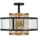 Soho 4 Light 18 inch Coal And Soft Brass Pendant and Semi-Flush Ceiling Light
