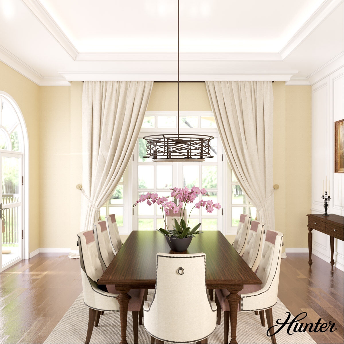 Langwood 4 Light 24 inch Onyx Bengal and Barnwood Chandelier Ceiling Light