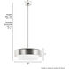 Station 3 Light 18 inch Brushed Nickel Pendant Ceiling Light, Large