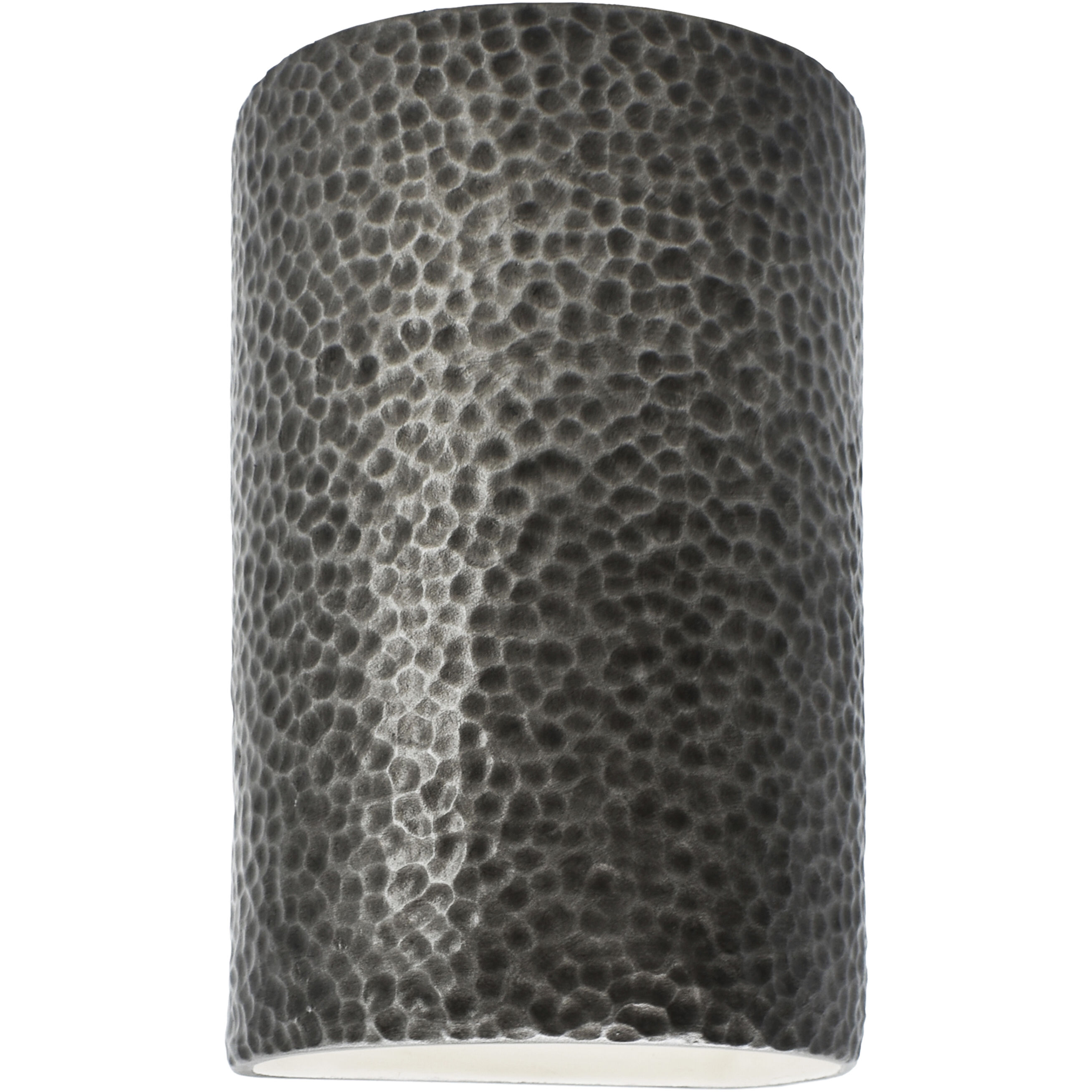 Ambiance Cylinder LED 7.75 inch Hammered Pewter Wall Sconce Wall Light, Large