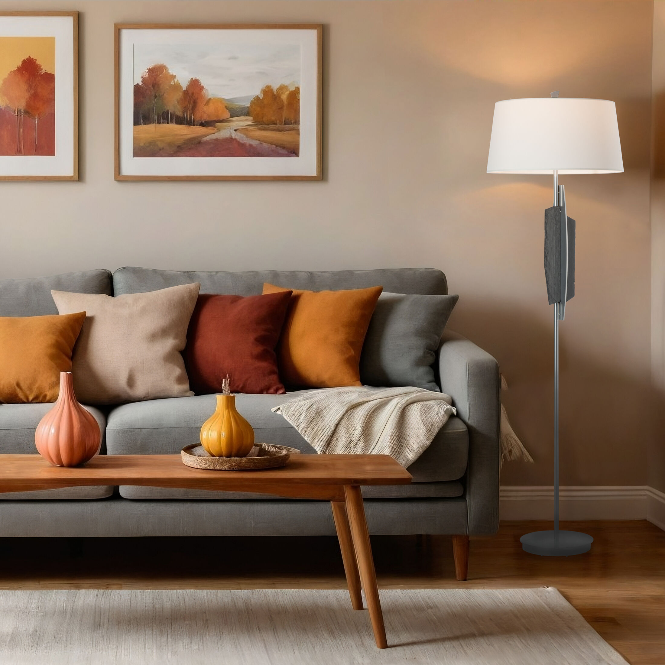 Cambrian 73.6 inch 60.00 watt Sterling Floor Lamp Portable Light