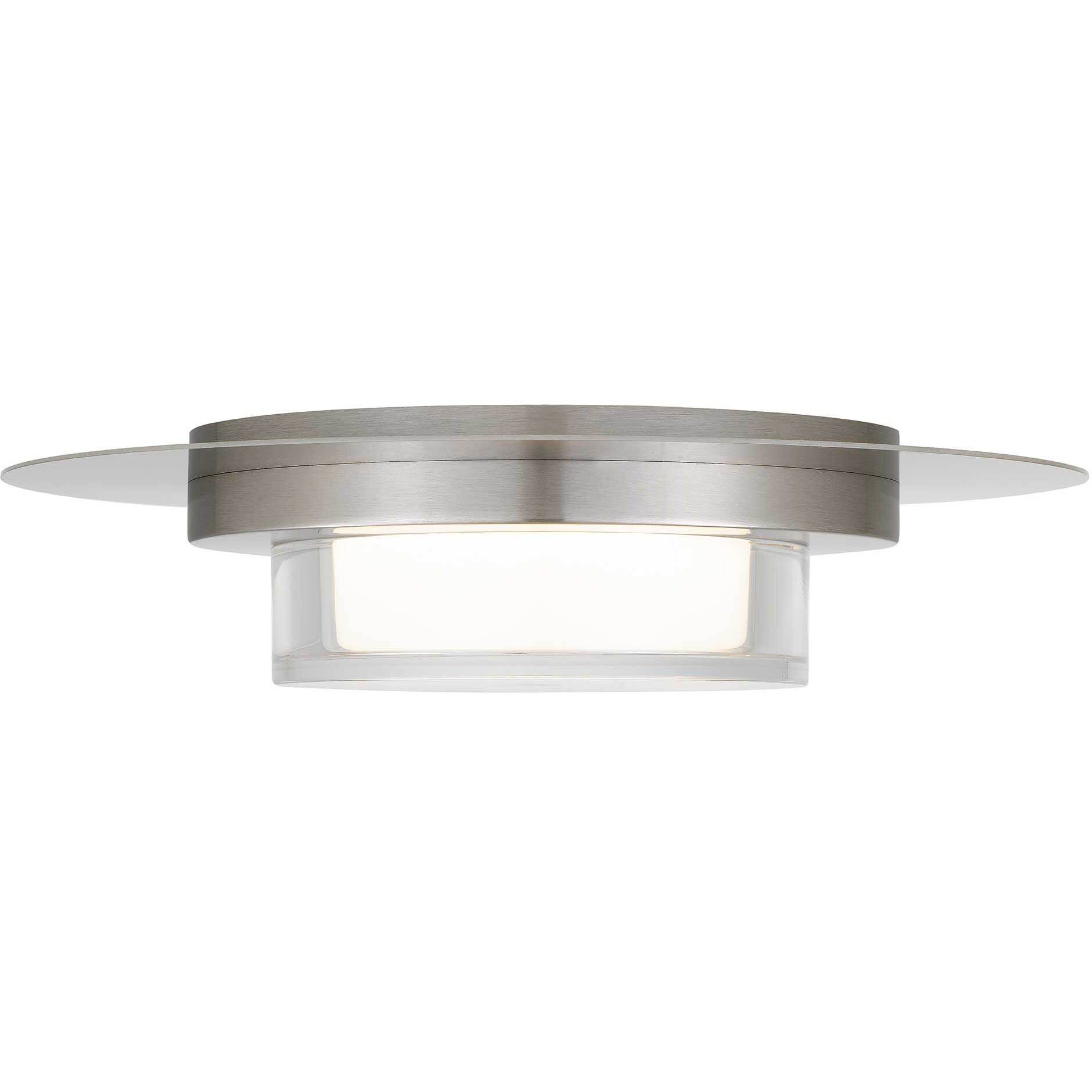 Plate LED 12 inch Brushed Stainless Steel Outdoor Flush Mount
