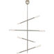 Kelly Wearstler Rousseau LED 3 inch Polished Nickel Articulating Chandelier Ceiling Light in Seeded Glass, Large