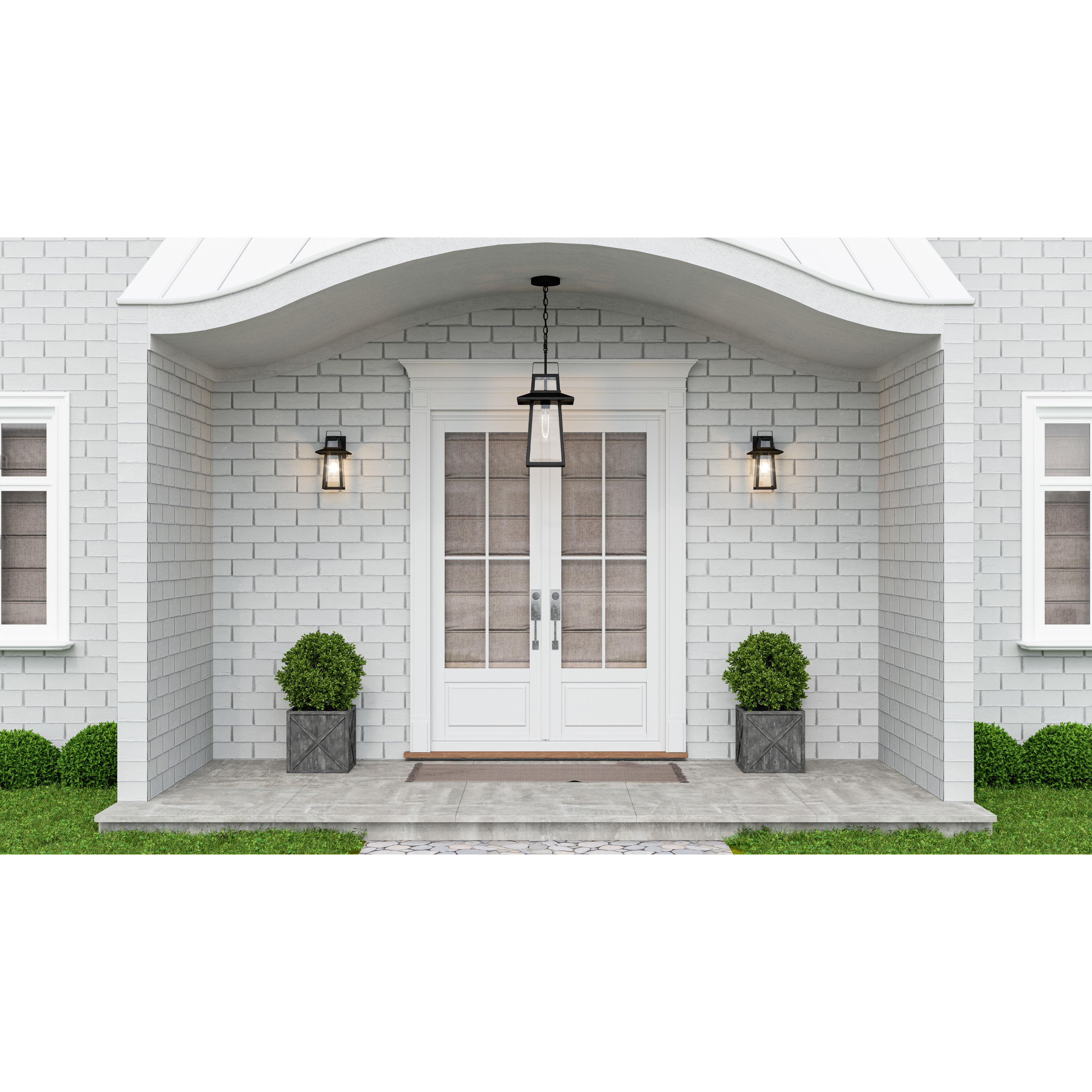 Devonport 1 Light 10 inch Matte Black Outdoor Hanging Lantern