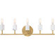 Star Dust 5 Light 24.25 inch Brushed Gold Vanity Light Wall Light