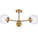 Briggs 3 Light 26 inch Brass Flush Mount Ceiling Light