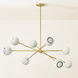 Saylor 8 Light 53.75 inch Aged Brass/Soft Cream Chandelier Ceiling Light