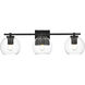 Juelz 3 Light 24 inch Black Bath Sconce Wall Light