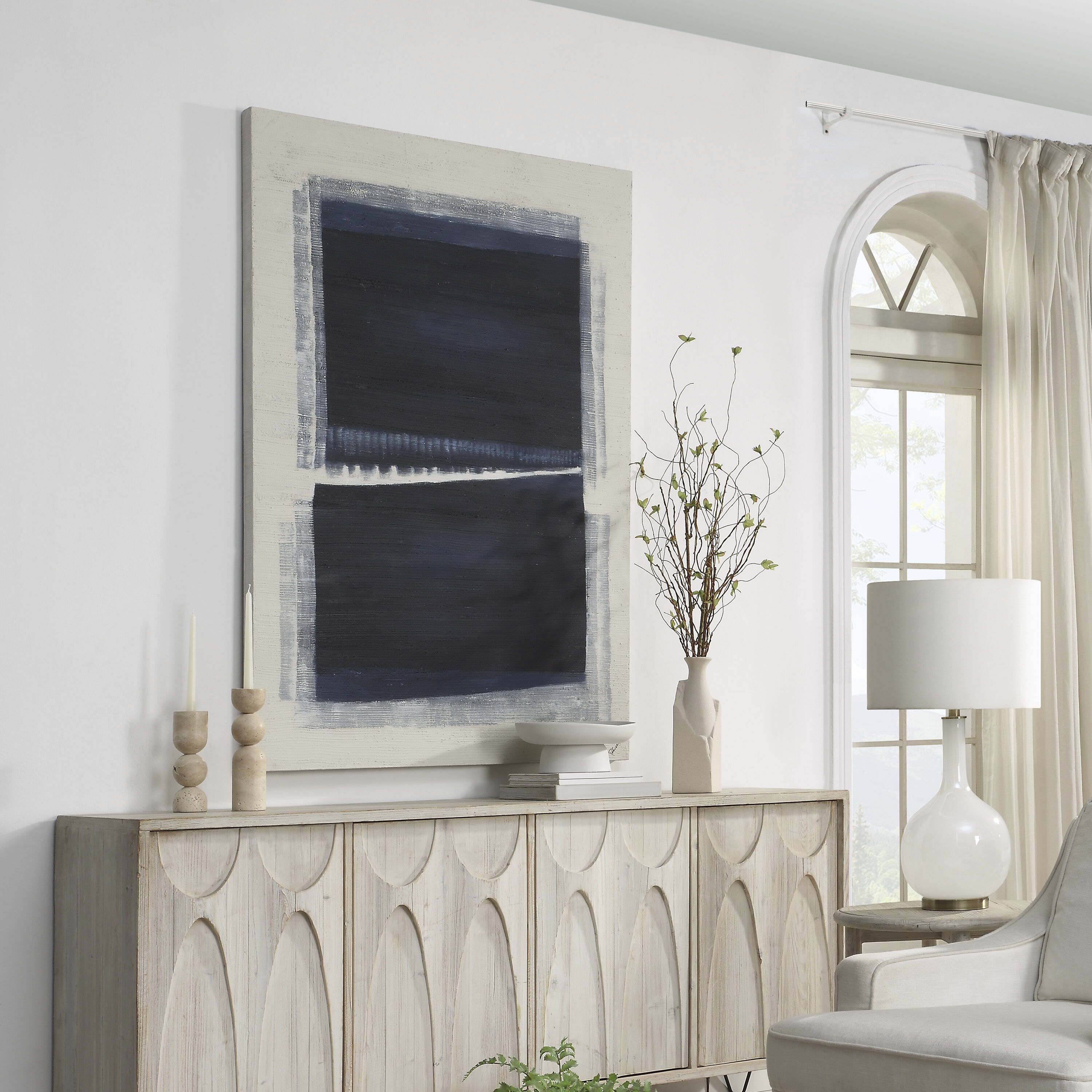 Ibiza Blue/Beige Canvas Art