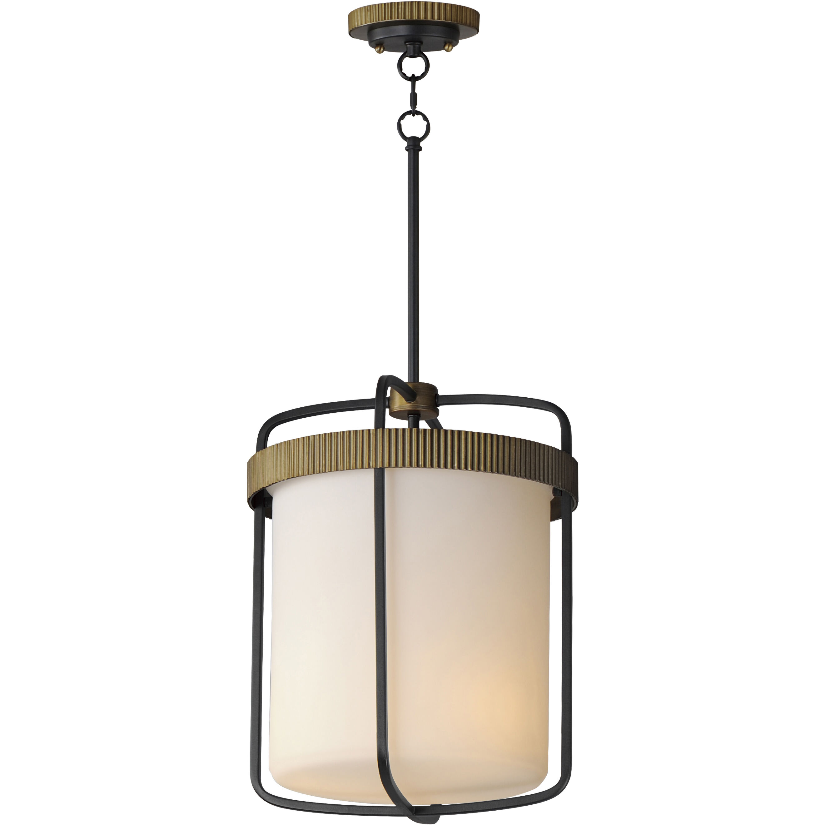 Ruffles 3 Light 13.75 inch Black and Antique Brass Suspension Pendant Ceiling Light