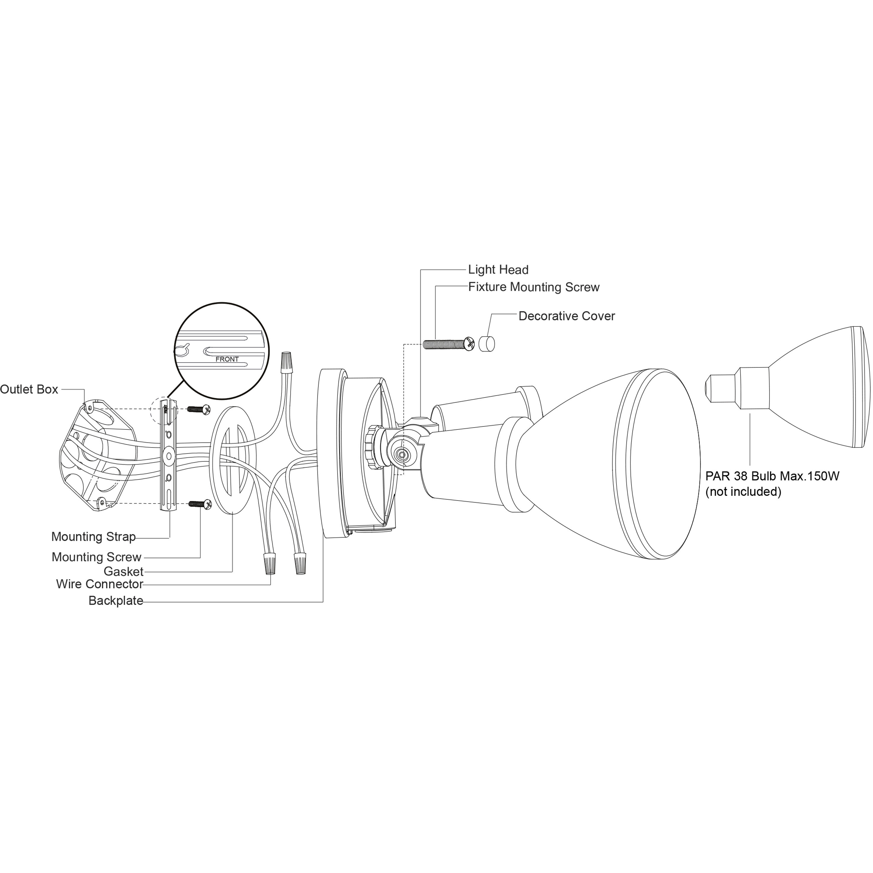 Outdoor Security LED 4.25 inch Black Outdoor Security