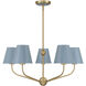 Xavier 5 Light 28 inch Vibrant Gold Chandelier Ceiling Light in Vibrant Gold and Blue