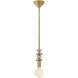 Prim 1 Light 5.25 inch Lacquered Brass Convertible Pendant Ceiling Light