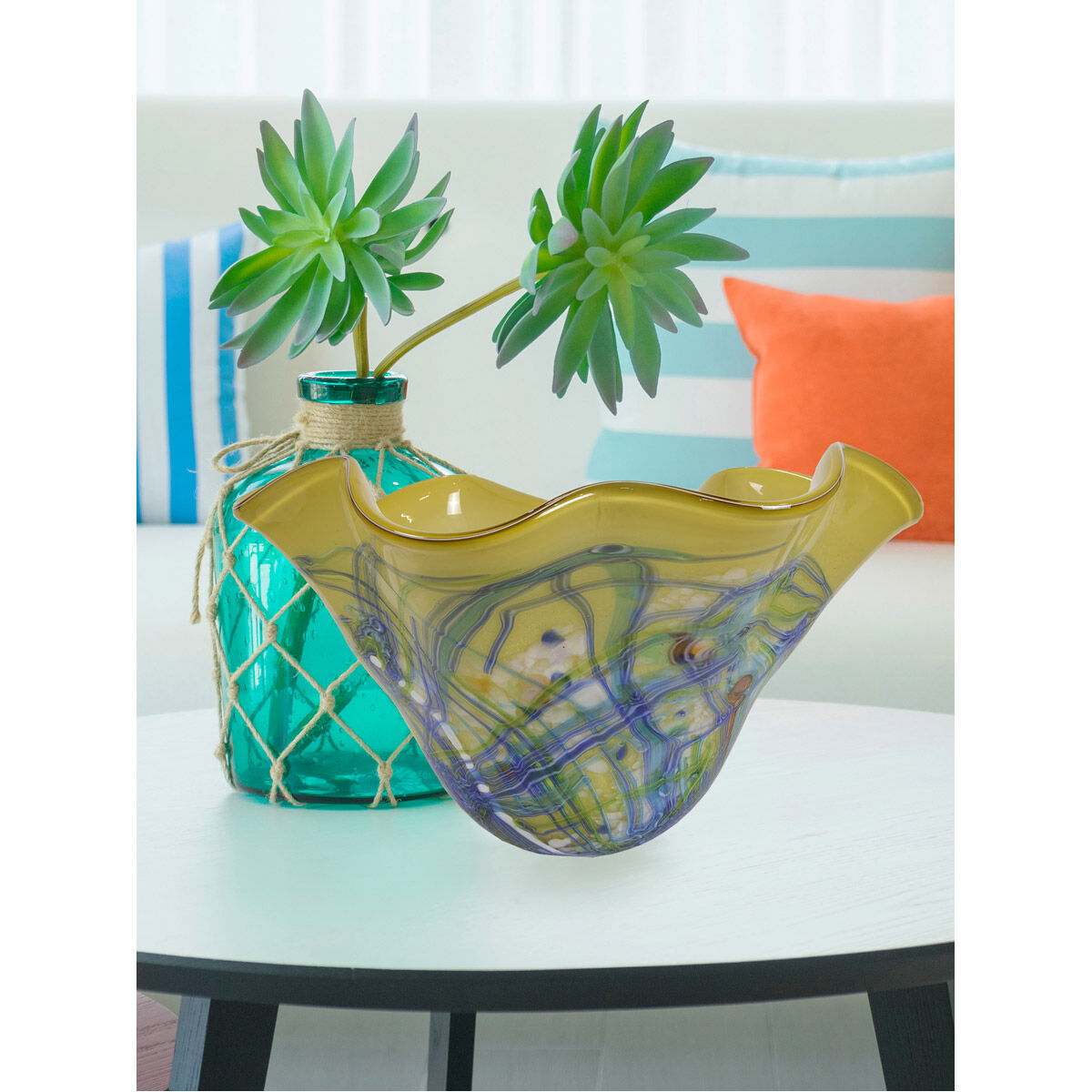 Evelyn 16 X 9 inch Blown Art Glass Bowl